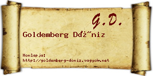 Goldemberg Döniz névjegykártya